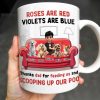 Roses Are Red Violets Are Blue Thanks Dad For Feeding Us, Dogs And Person - Personalized Custom Coffee Mug - DOG039_MG