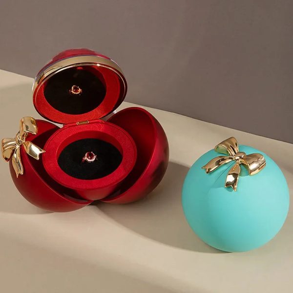 Round Bow Eternal Rose Jewelry Gift Box for Necklace and Ring