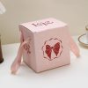 Round Bow Eternal Rose Jewelry Gift Box for Necklace and Ring