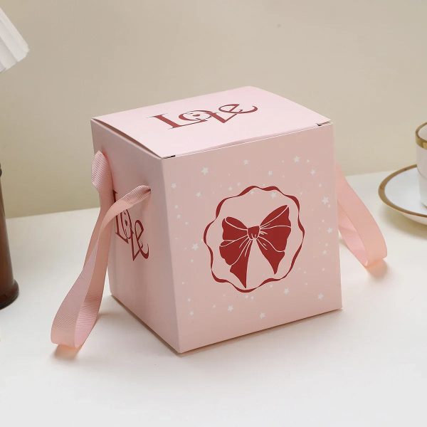 Round Bow Eternal Rose Jewelry Gift Box for Necklace and Ring