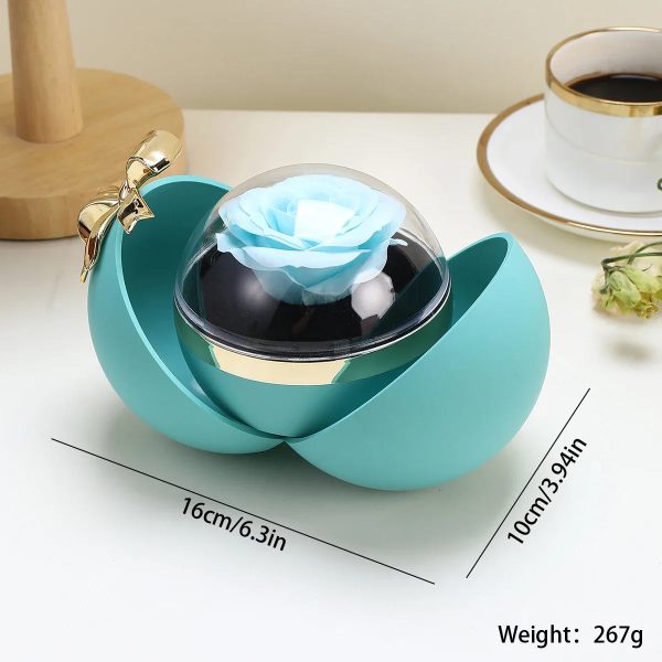 Round Bow Eternal Rose Jewelry Gift Box for Necklace and Ring