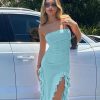 Ruffle Fringe Double Slit Tube Midi Dress