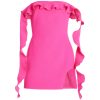 Ruffled Off Shoulder Sleeveless Bandage Mini Dress