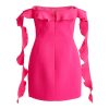Ruffled Off Shoulder Sleeveless Bandage Mini Dress