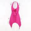 Ruffles Rose Halter Neck Mini Dress