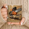 Rugged Chainsaw And Wood Design - Personalized Custom Coffee Mug - JBS063_MG