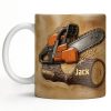 Rugged Chainsaw And Wood Design - Personalized Custom Coffee Mug - JBS063_MG