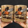 Rugged Chainsaw And Wood Design - Personalized Custom Coffee Mug - JBS063_MG