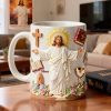 Safe In The Arms Of Jesus- Personalized White Edge-to-Edge Mug - Gift For Christians HH01