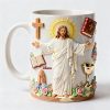 Safe In The Arms Of Jesus- Personalized White Edge-to-Edge Mug - Gift For Christians HH01