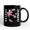 Sakura Cherry Blossom Personalized Mug, Vintage Japanese Spring Floral Gift with Custom Name