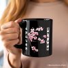 Sakura Cherry Blossom Personalized Mug, Vintage Japanese Spring Floral Gift with Custom Name