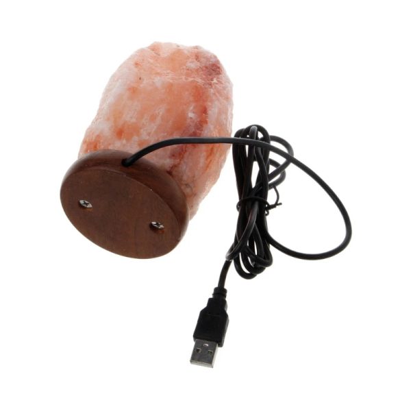 Salt Lamp Natural Hand Carved Wooden Base