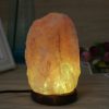 Salt Lamp Natural Hand Carved Wooden Base