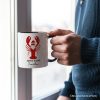 Santa Claws Lobster Personalized Mug, Funny Pun Coastal Christmas Holiday Gift with Custom Name