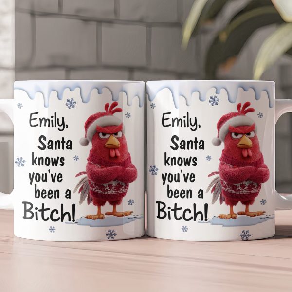 Santa Knows You've Been A B*tch! - Personalized Mug