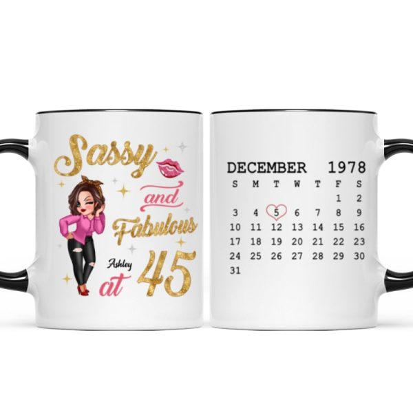 Sassy & Fabulous Birthday Calendar Pretty Woman Personalized Mug