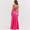 Satin Back Tie-Up Maxi Dress