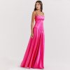 Satin Back Tie-Up Maxi Dress