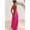 Satin Back Tie-Up Maxi Dress