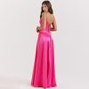 Satin Back Tie-Up Maxi Dress