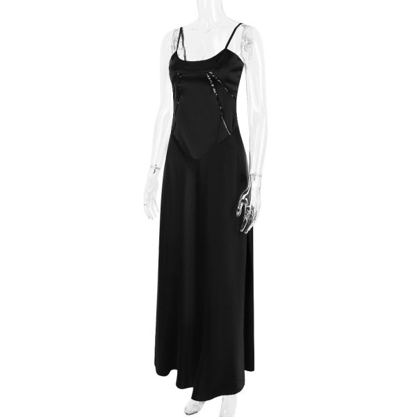Satin Back Tie-Up Maxi Dress