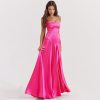 Satin Back Tie-Up Maxi Dress