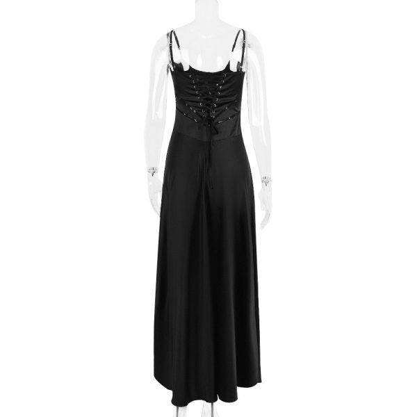 Satin Back Tie-Up Maxi Dress