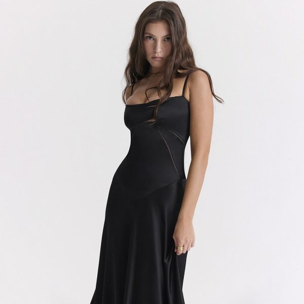Satin Back Tie-Up Maxi Dress