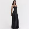 Satin Back Tie-Up Maxi Dress