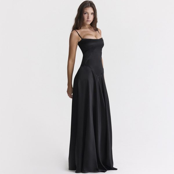 Satin Back Tie-Up Maxi Dress