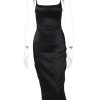 Satin Sleeveless Backless Maxi Dresses