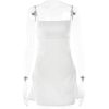 Satin Square Neck Strappy Mini Dress