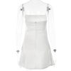 Satin Square Neck Strappy Mini Dress
