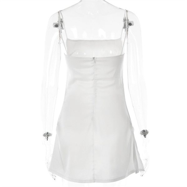 Satin Square Neck Strappy Mini Dress