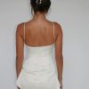 Satin Square Neck Strappy Mini Dress