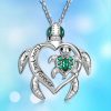 Sea Turtle Love Pendant Necklace