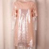 Sequin Short Sleeves Loose Dresses