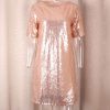Sequin Short Sleeves Loose Dresses