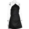 Sequin Strap Halter Backless Satin Mini Dress