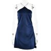 Sequin Strap Halter Backless Satin Mini Dress
