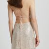 Sequin Lace-up Back Bodycon Mini Dress