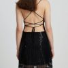 Sequin Lace-up Back Bodycon Mini Dress