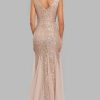 Sequin Tulle V-Neck Mermaid Floor Length Prom Dresses