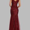 Sequin Tulle V-Neck Mermaid Floor Length Prom Dresses