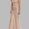Sequin Tulle V-Neck Mermaid Floor Length Prom Dresses