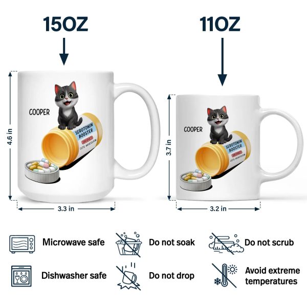 Serotonin Booster Cat Lovers - Personalized Mug