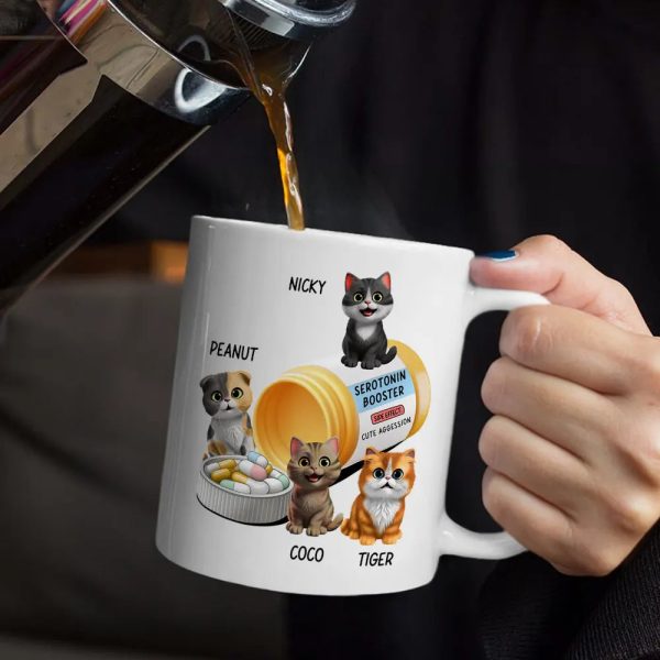 Serotonin Booster Cat Lovers - Personalized Mug
