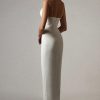 Sexy Deep V High Slit Sleeveless Bandage Cocktail Party Maxi Dress - White