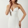 Sexy Deep V High Slit Sleeveless Bandage Cocktail Party Maxi Dress - White